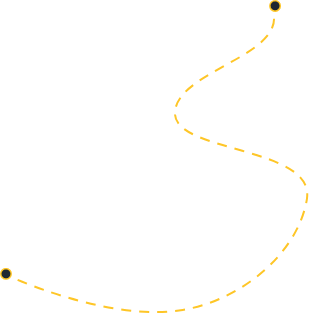 Decorative image: a single yellow dashed line curves across a black background.