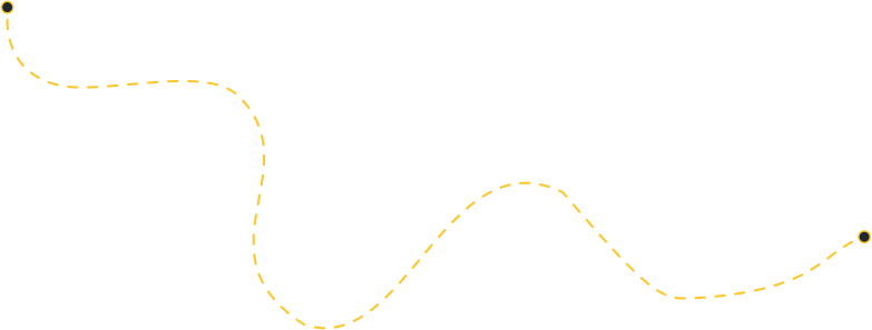 Wavy dotted yellow line with circular endpoints tracing a winding path across a black background.