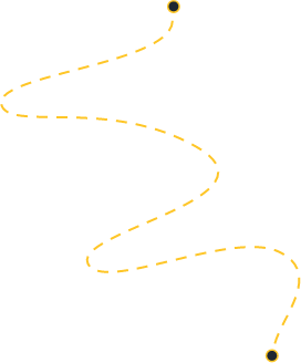 Yellow dashed curved line winding across a black background, with small circular endpoints.